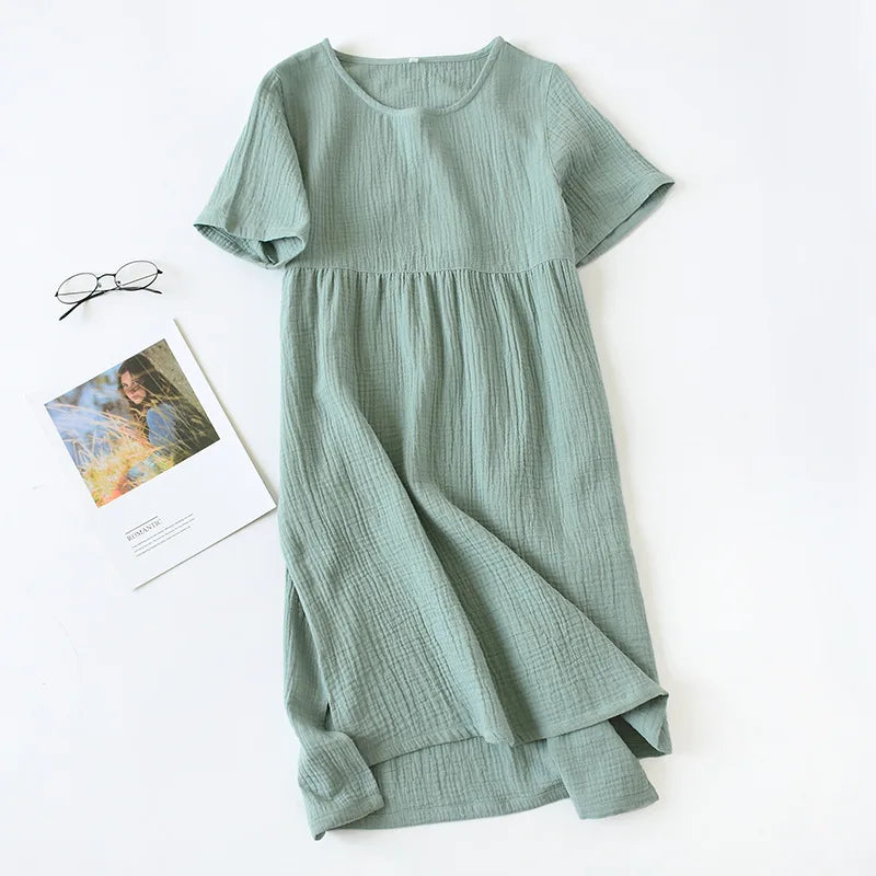 VARCAS Cotton Gauze  Dress Solid